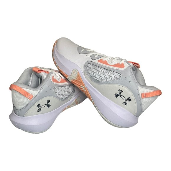 Under Armour Lockdown 6 Basketball Shoes Unisex White Peach Size M 10 W 11.5 - Picture 5 of 7
